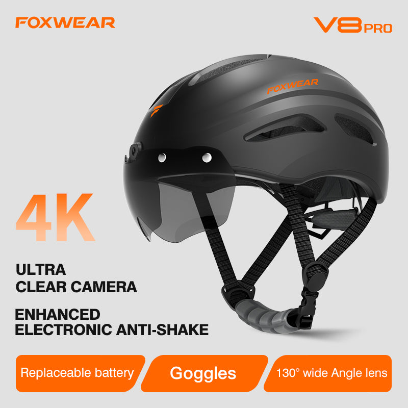 Casco intelligente Foxwear 4K con fotocamera V8 Pro