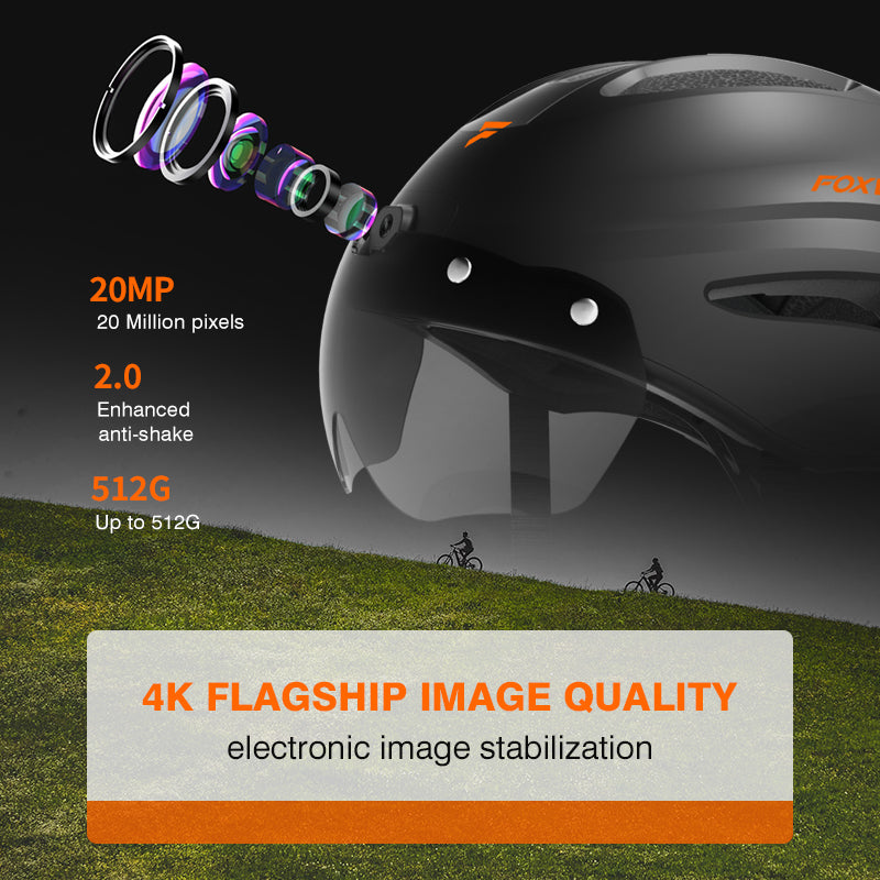 Foxwear 4K Smart Helm mit Kamera V8 Pro